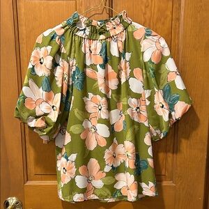 THML Floral Green Women's Top